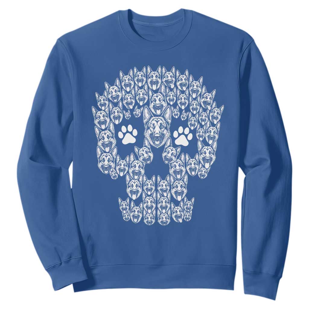 Funny German Shepherd Skull Halloween Sweatshirt Dog Lover Spooky Gift