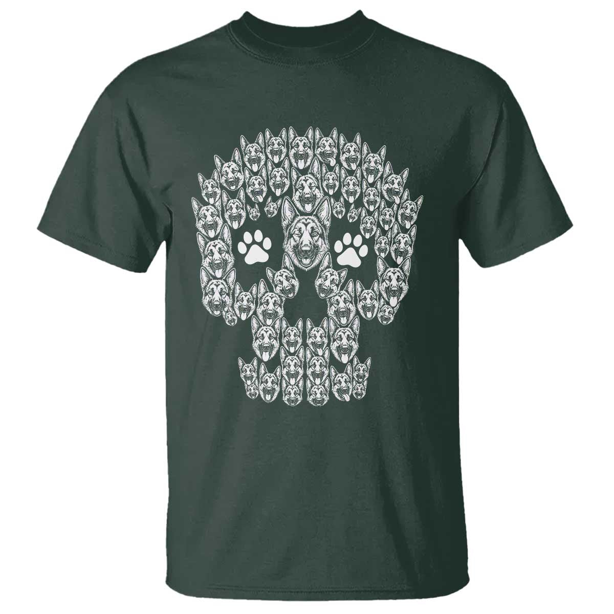 Funny German Shepherd Skull Halloween T Shirt Dog Lover Spooky Gift