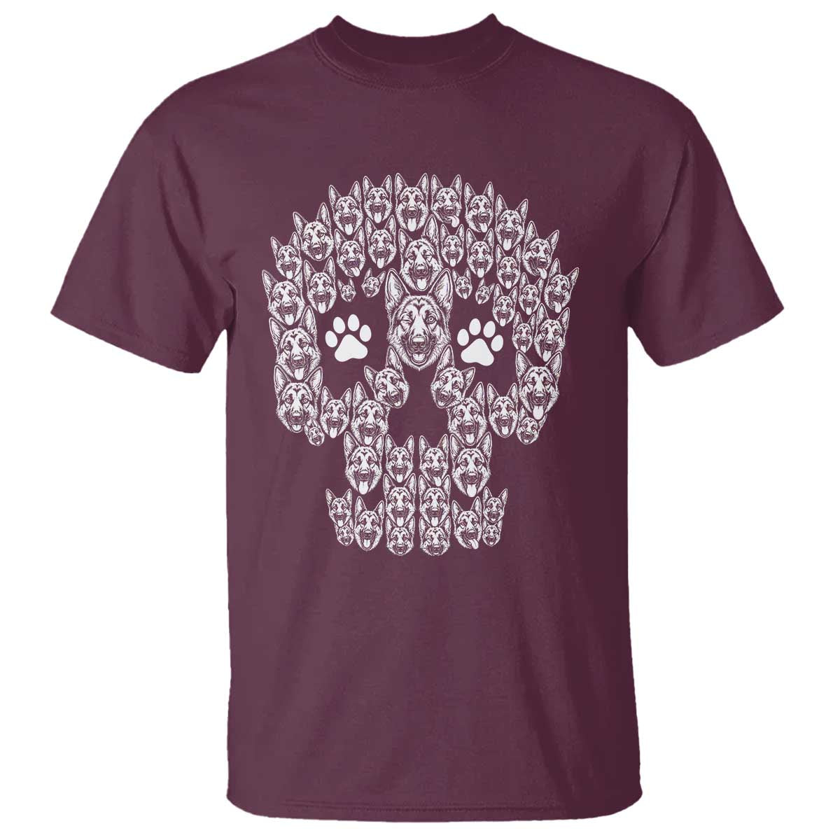 Funny German Shepherd Skull Halloween T Shirt Dog Lover Spooky Gift