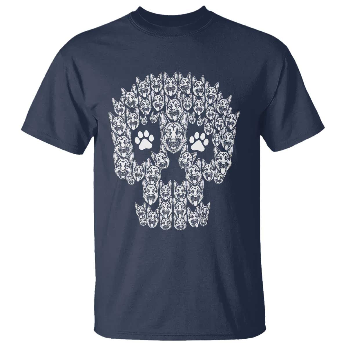 Funny German Shepherd Skull Halloween T Shirt Dog Lover Spooky Gift