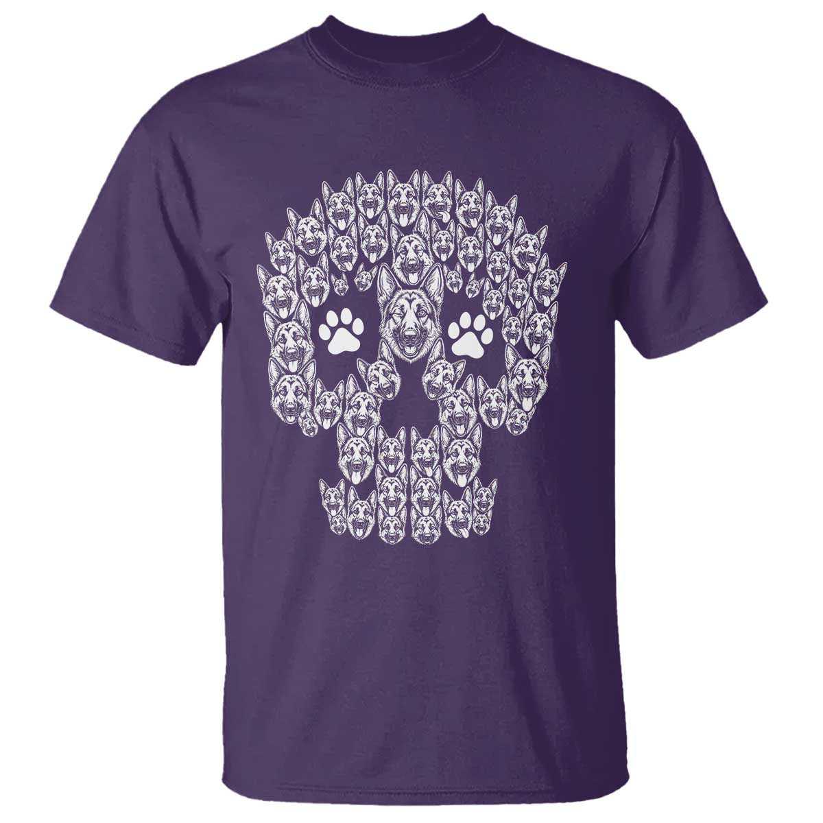 Funny German Shepherd Skull Halloween T Shirt Dog Lover Spooky Gift
