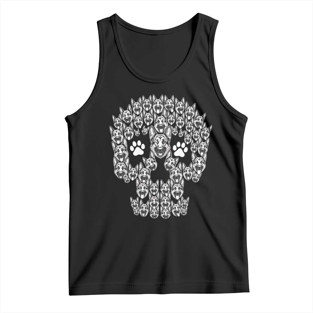 Funny German Shepherd Skull Halloween Tank Top Dog Lover Spooky Gift