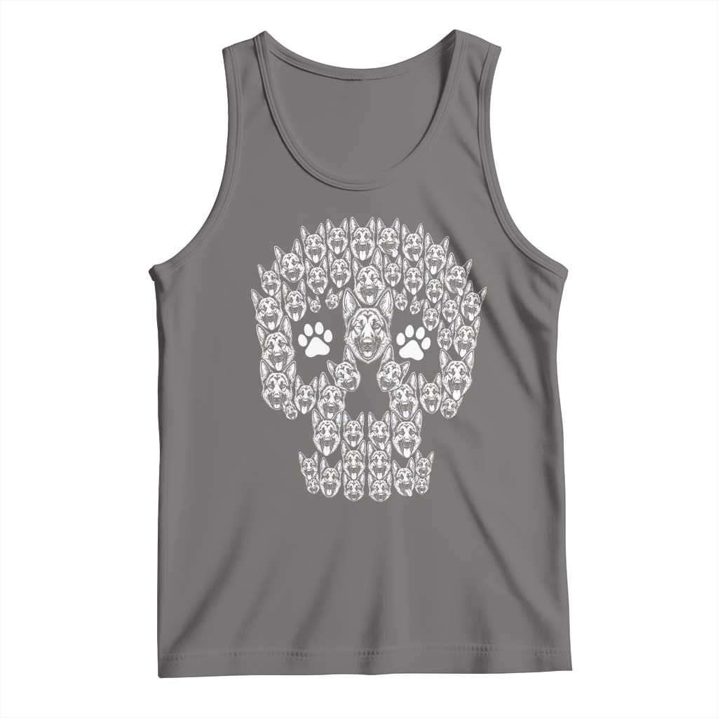 Funny German Shepherd Skull Halloween Tank Top Dog Lover Spooky Gift