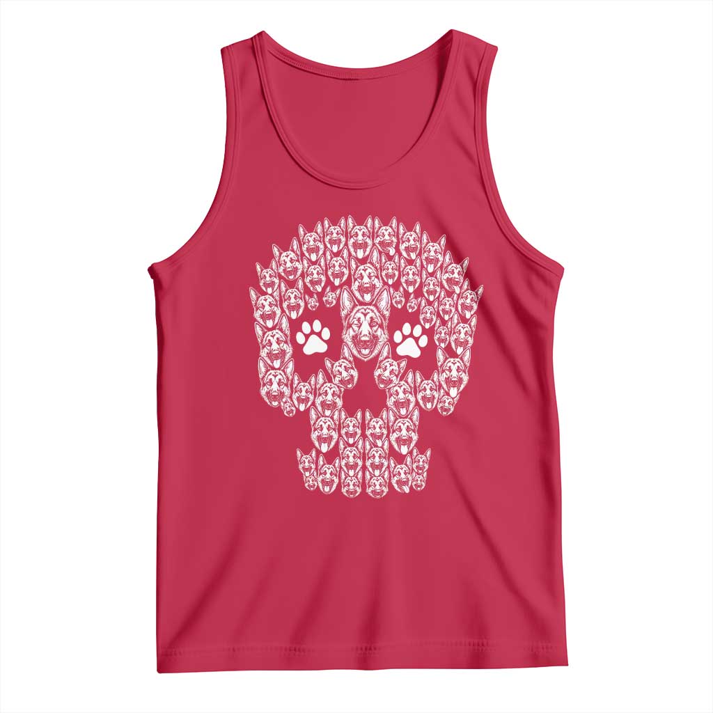 Funny German Shepherd Skull Halloween Tank Top Dog Lover Spooky Gift