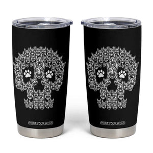 Funny German Shepherd Skull Halloween Tumbler Cup Dog Lover Spooky Gift