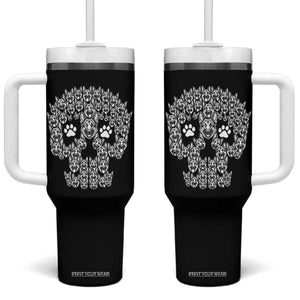 Funny German Shepherd Skull Halloween Tumbler With Handle Dog Lover Spooky Gift