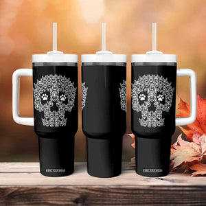 Funny German Shepherd Skull Halloween Tumbler With Handle Dog Lover Spooky Gift