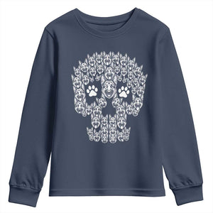 Funny German Shepherd Skull Halloween Youth Sweatshirt Dog Lover Spooky Gift