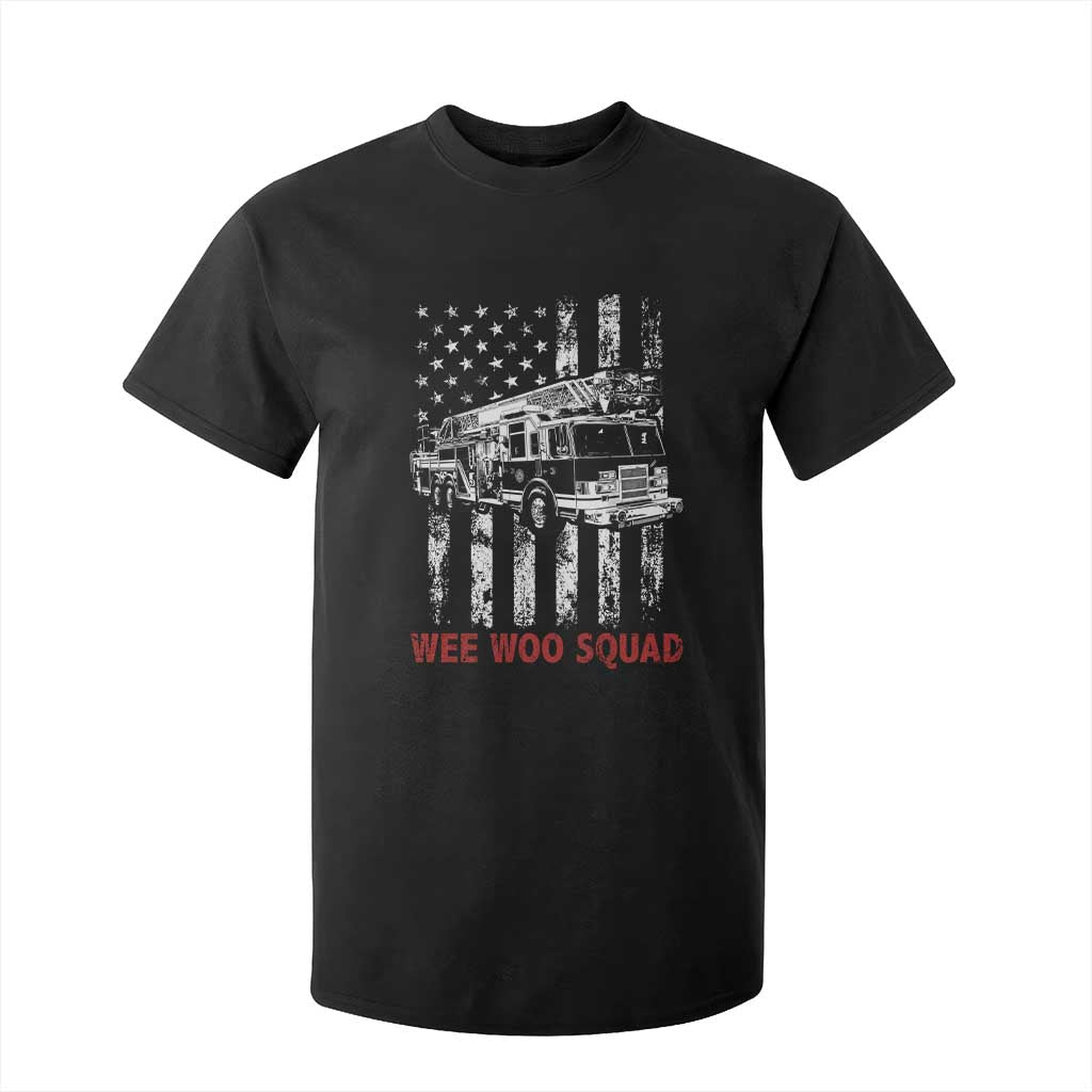 Fire Department Emergency Crew Vehicle Gift T Shirt For Kid Wee Woo Squad