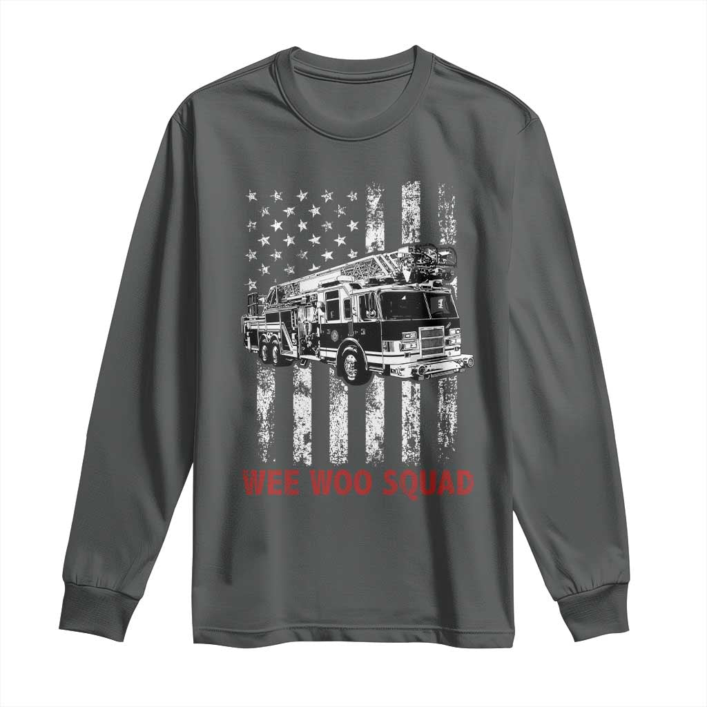 Fire Department Emergency Crew Vehicle Gift Long Sleeve Shirt Wee Woo Squad