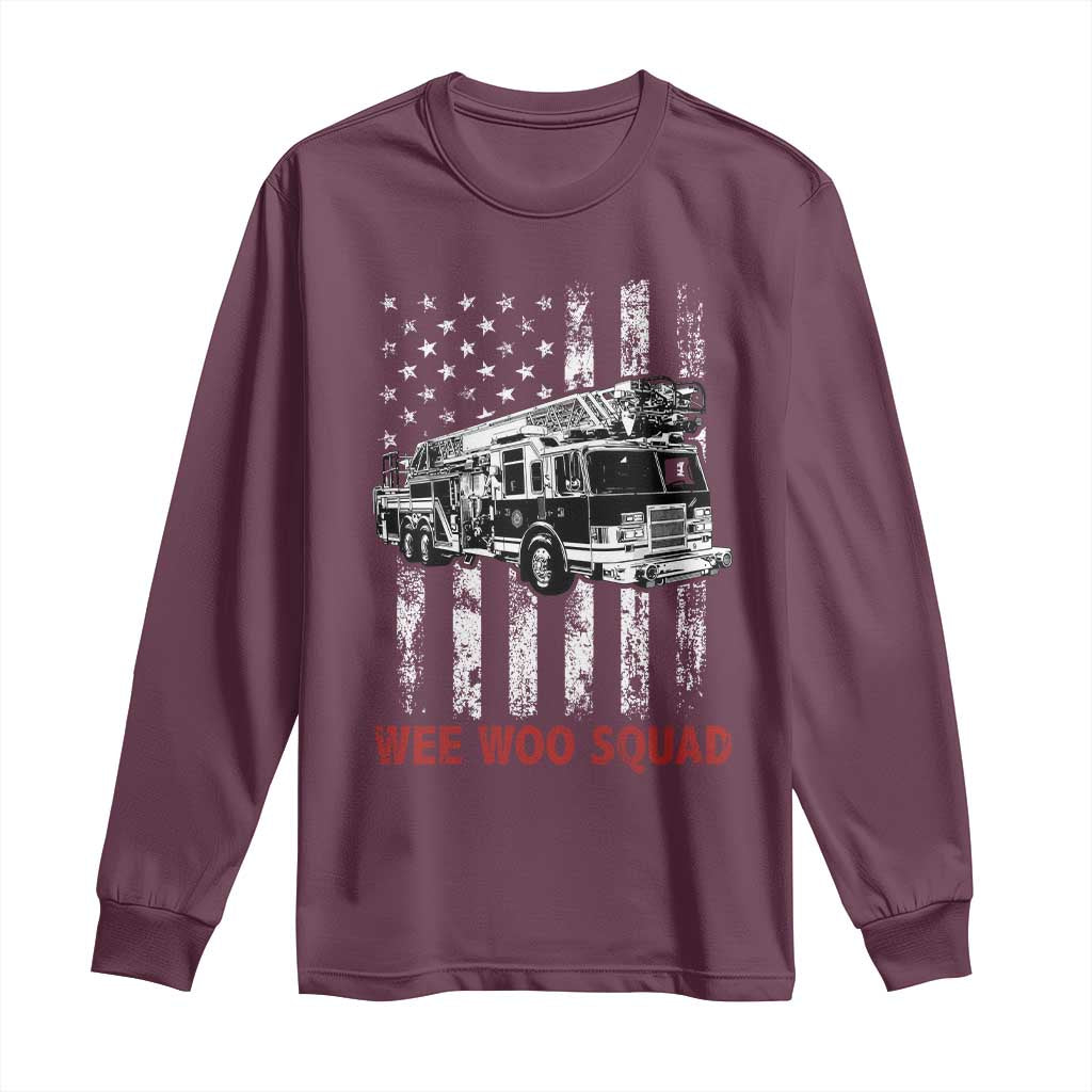 Fire Department Emergency Crew Vehicle Gift Long Sleeve Shirt Wee Woo Squad