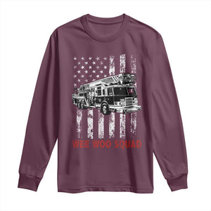Fire Department Emergency Crew Vehicle Gift Long Sleeve Shirt Wee Woo Squad