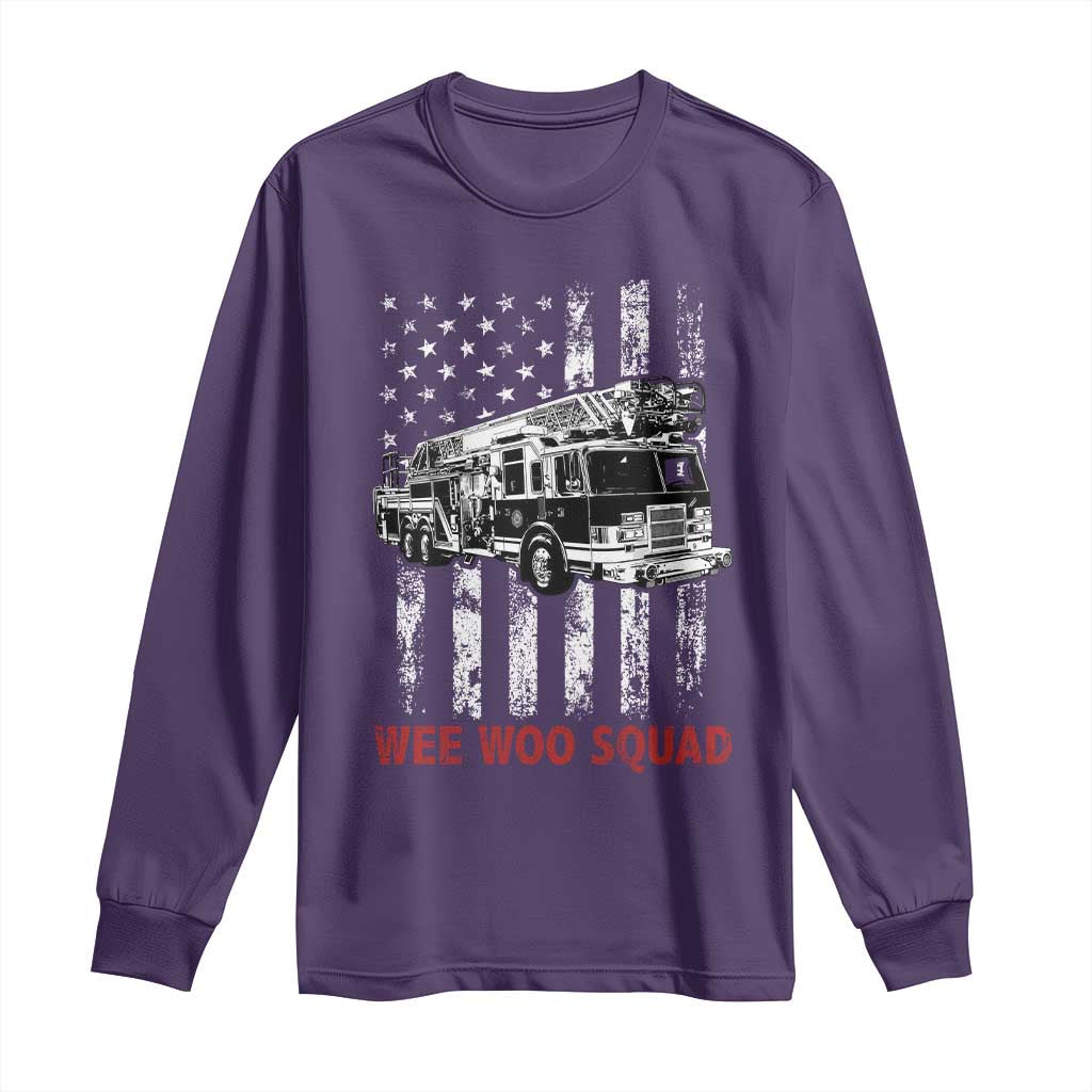 Fire Department Emergency Crew Vehicle Gift Long Sleeve Shirt Wee Woo Squad