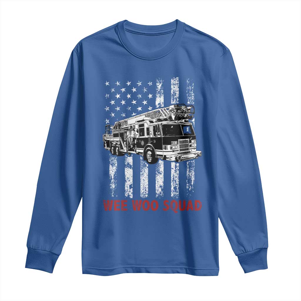 Fire Department Emergency Crew Vehicle Gift Long Sleeve Shirt Wee Woo Squad