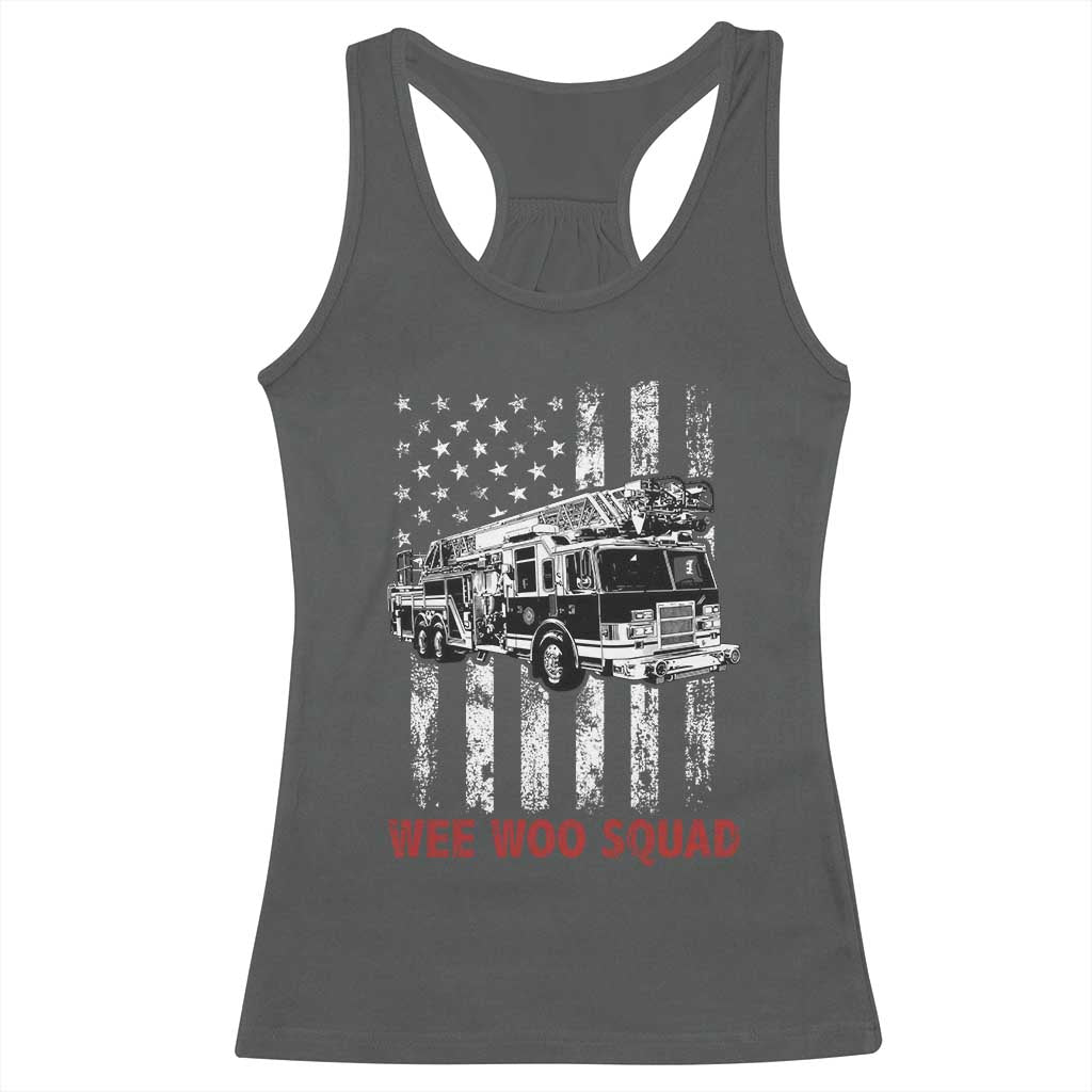Fire Department Emergency Crew Vehicle Gift Racerback Tank Top Wee Woo Squad