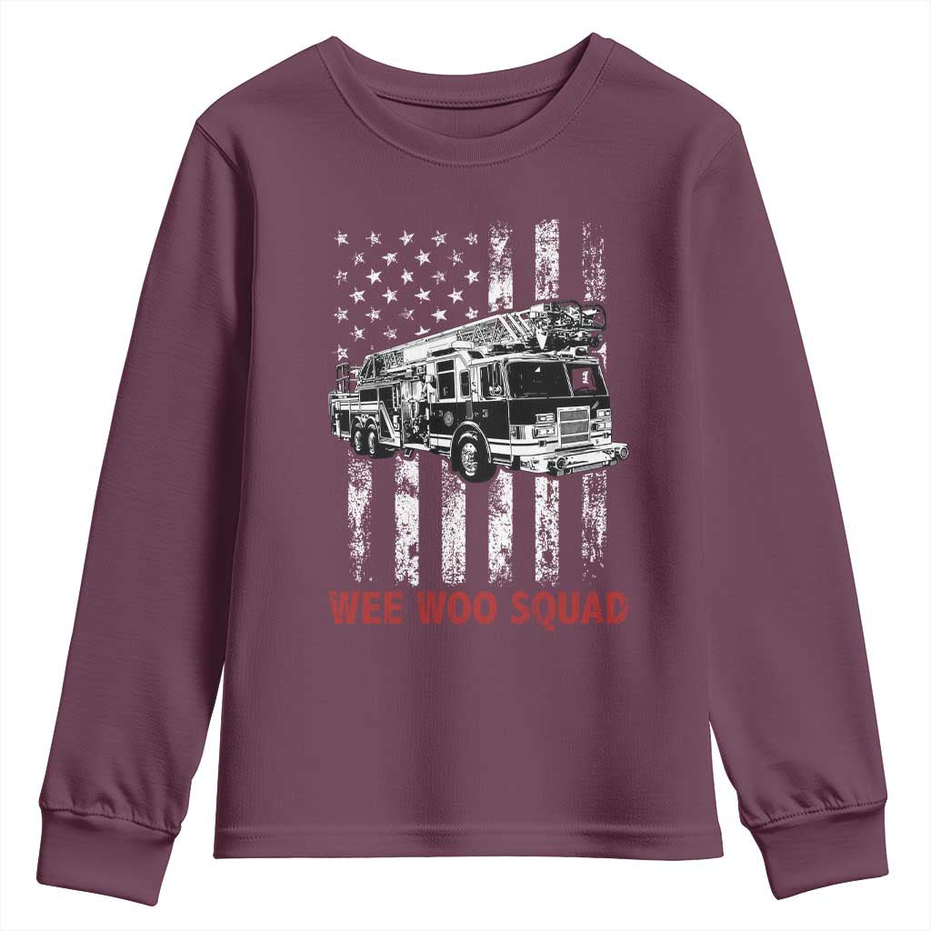 Fire Department Emergency Crew Vehicle Gift Youth Sweatshirt Wee Woo Squad