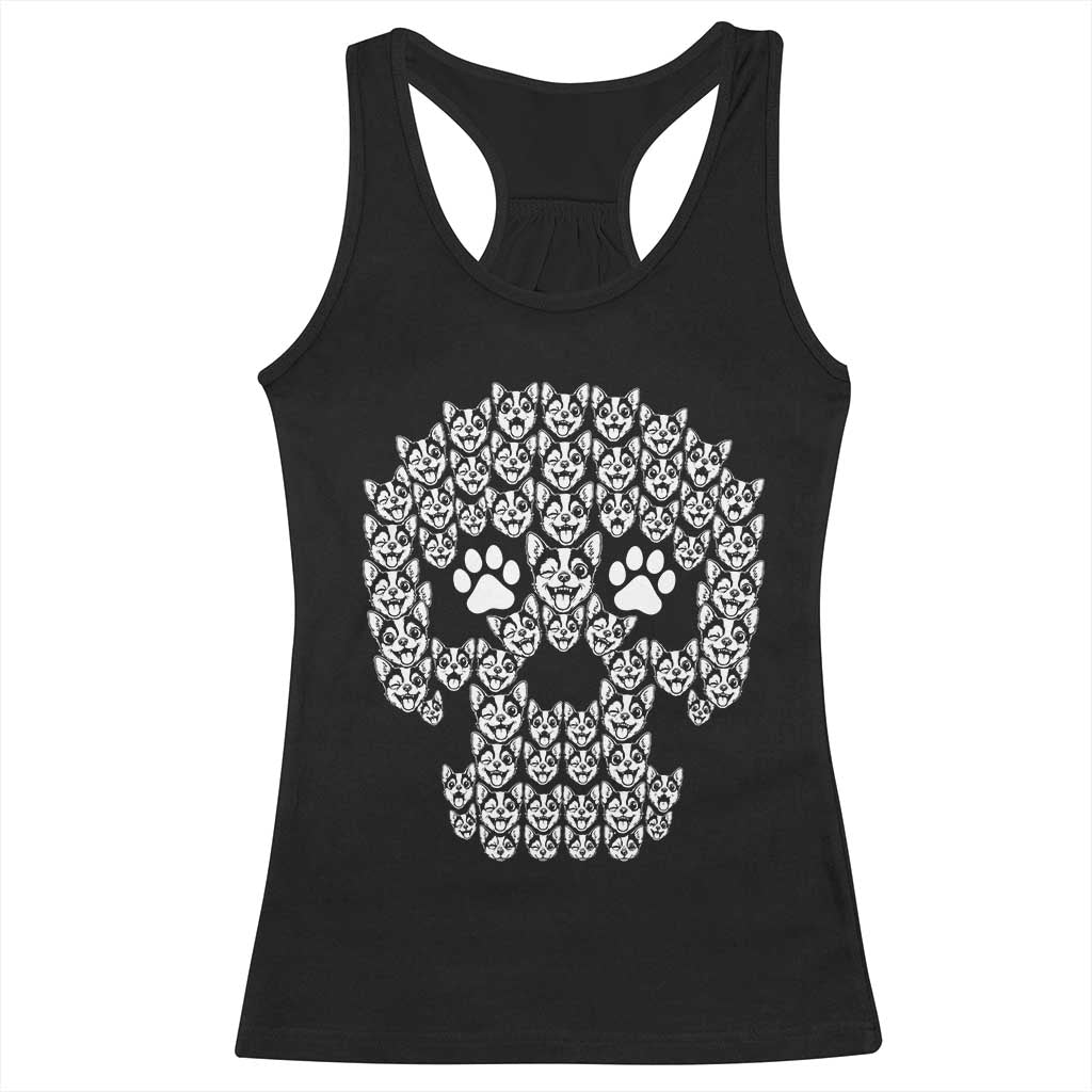 Funny Chihuahua Skull Halloween Racerback Tank Top Dog Lover Spooky Gift