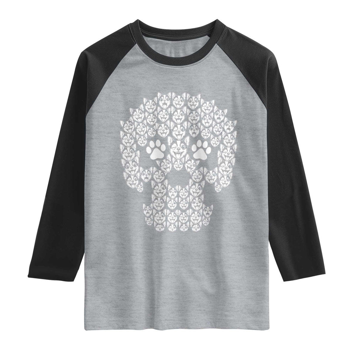 Funny Chihuahua Skull Halloween Raglan Shirt Dog Lover Spooky Gift