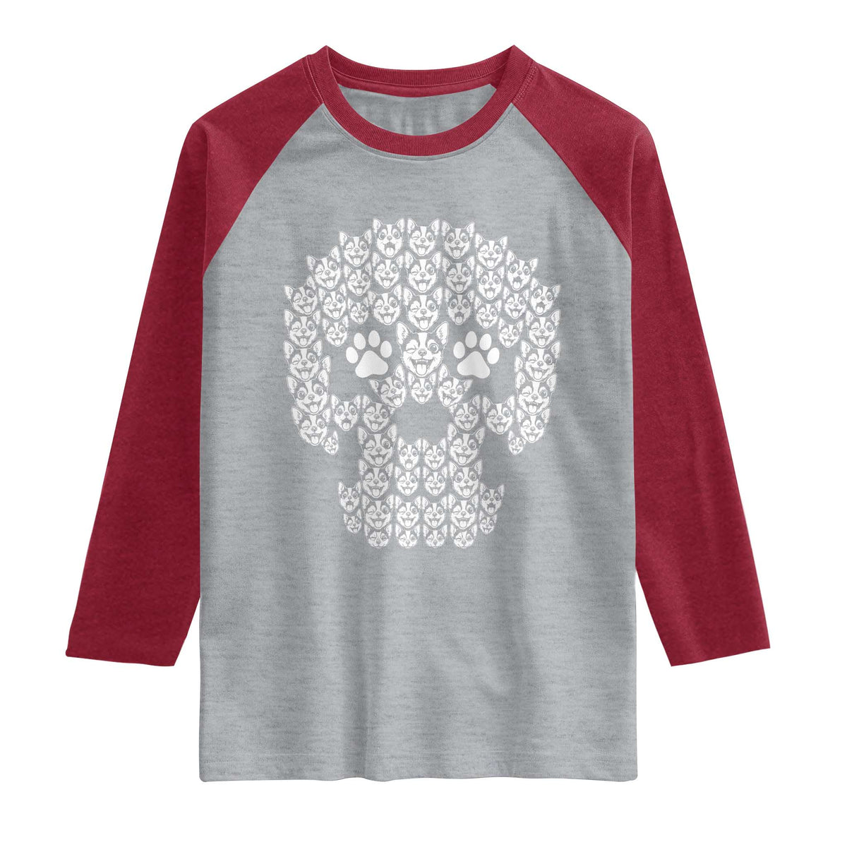 Funny Chihuahua Skull Halloween Raglan Shirt Dog Lover Spooky Gift