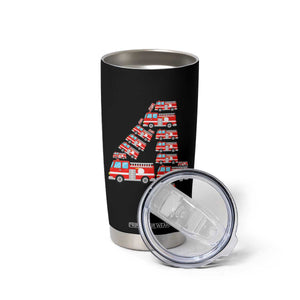 Fire Truck 4th Birthday Tumbler Cup Firefighter Gift For Four Year Old Kid