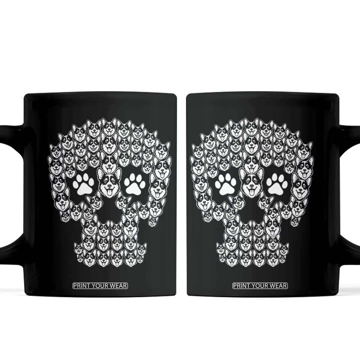 Funny Corgi Skull Halloween Coffee Mug Dog Lover Spooky Gift