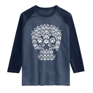 Funny Corgi Skull Halloween Raglan Shirt Dog Lover Spooky Gift