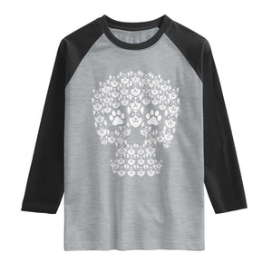 Funny Corgi Skull Halloween Raglan Shirt Dog Lover Spooky Gift