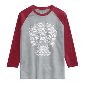 Funny Corgi Skull Halloween Raglan Shirt Dog Lover Spooky Gift