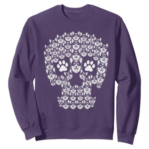 Funny Corgi Skull Halloween Sweatshirt Dog Lover Spooky Gift
