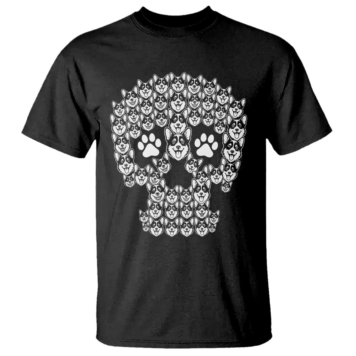 Funny Corgi Skull Halloween T Shirt Dog Lover Spooky Gift