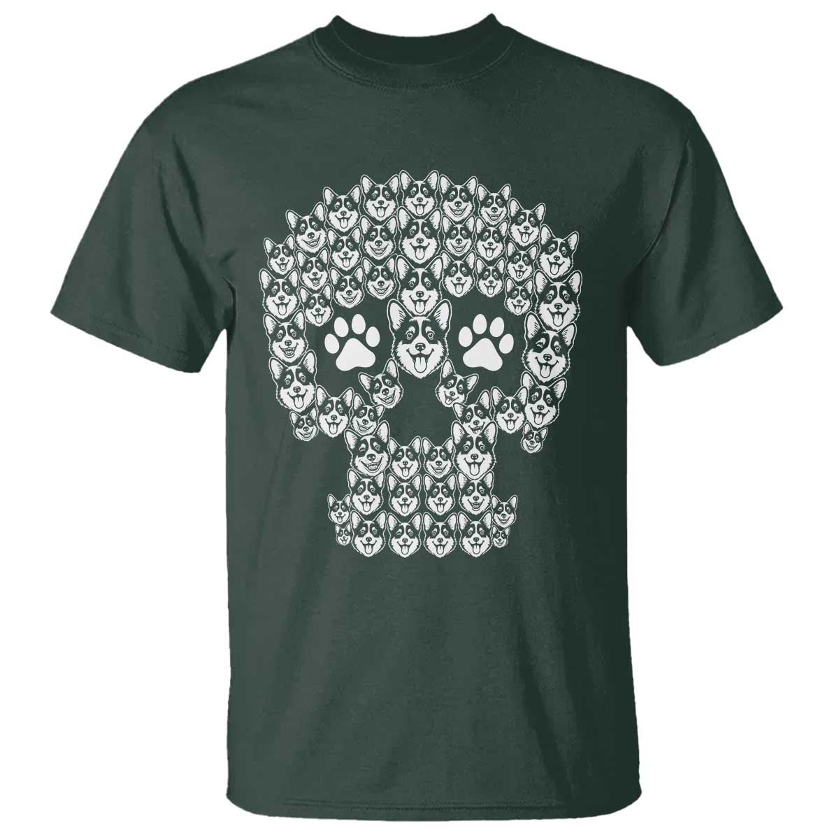 Funny Corgi Skull Halloween T Shirt Dog Lover Spooky Gift