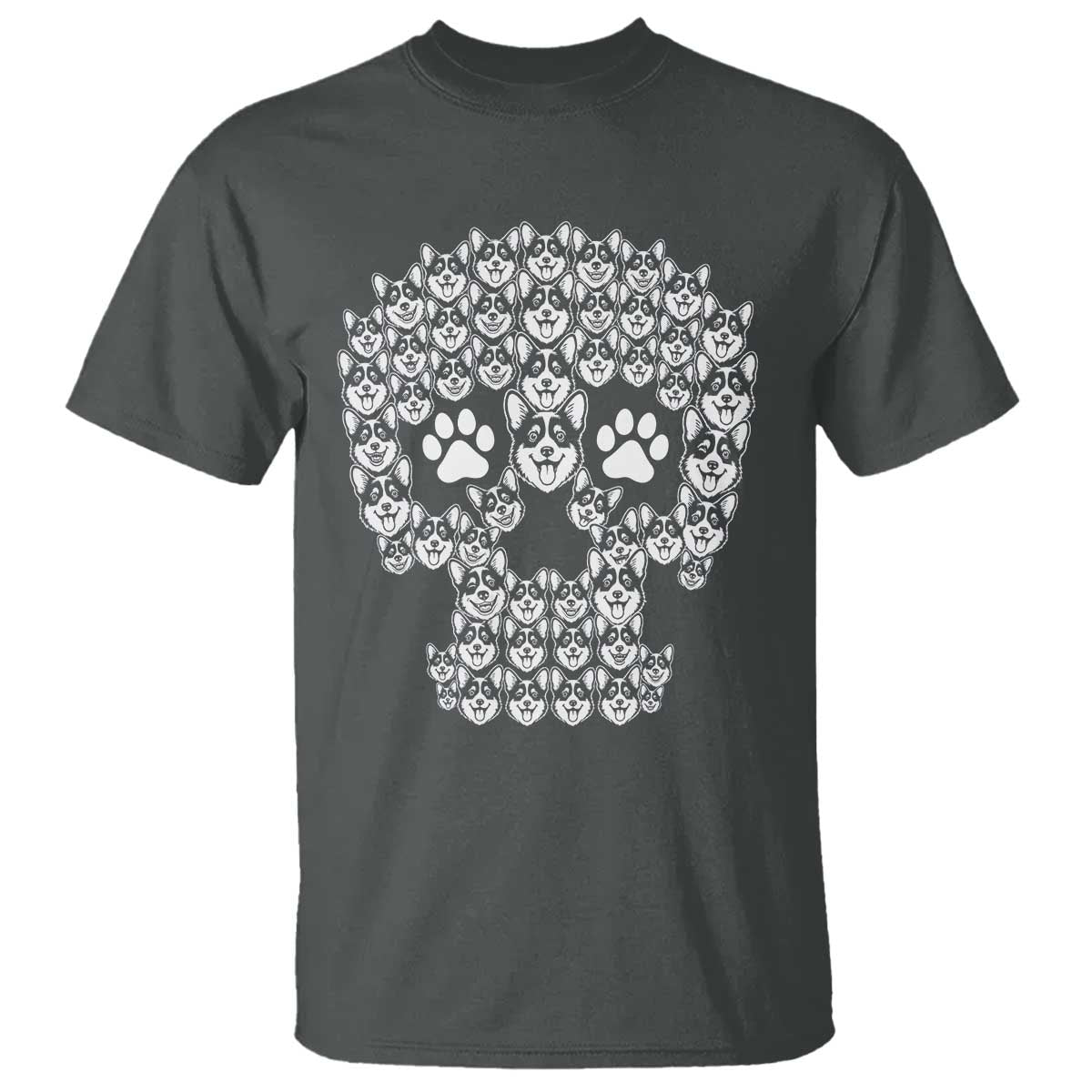 Funny Corgi Skull Halloween T Shirt Dog Lover Spooky Gift