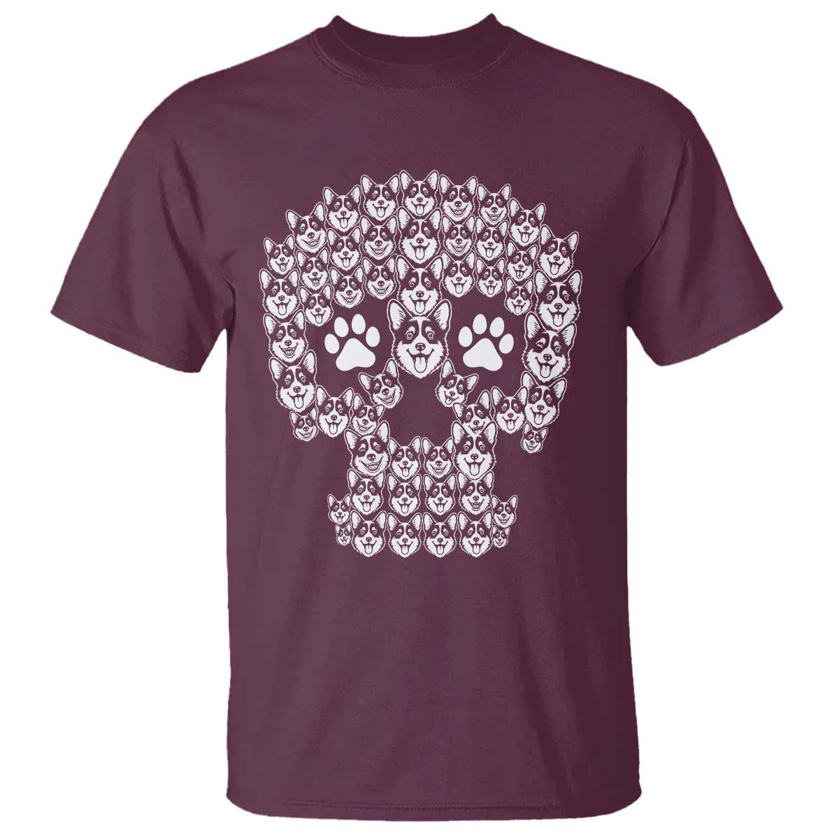 Funny Corgi Skull Halloween T Shirt Dog Lover Spooky Gift