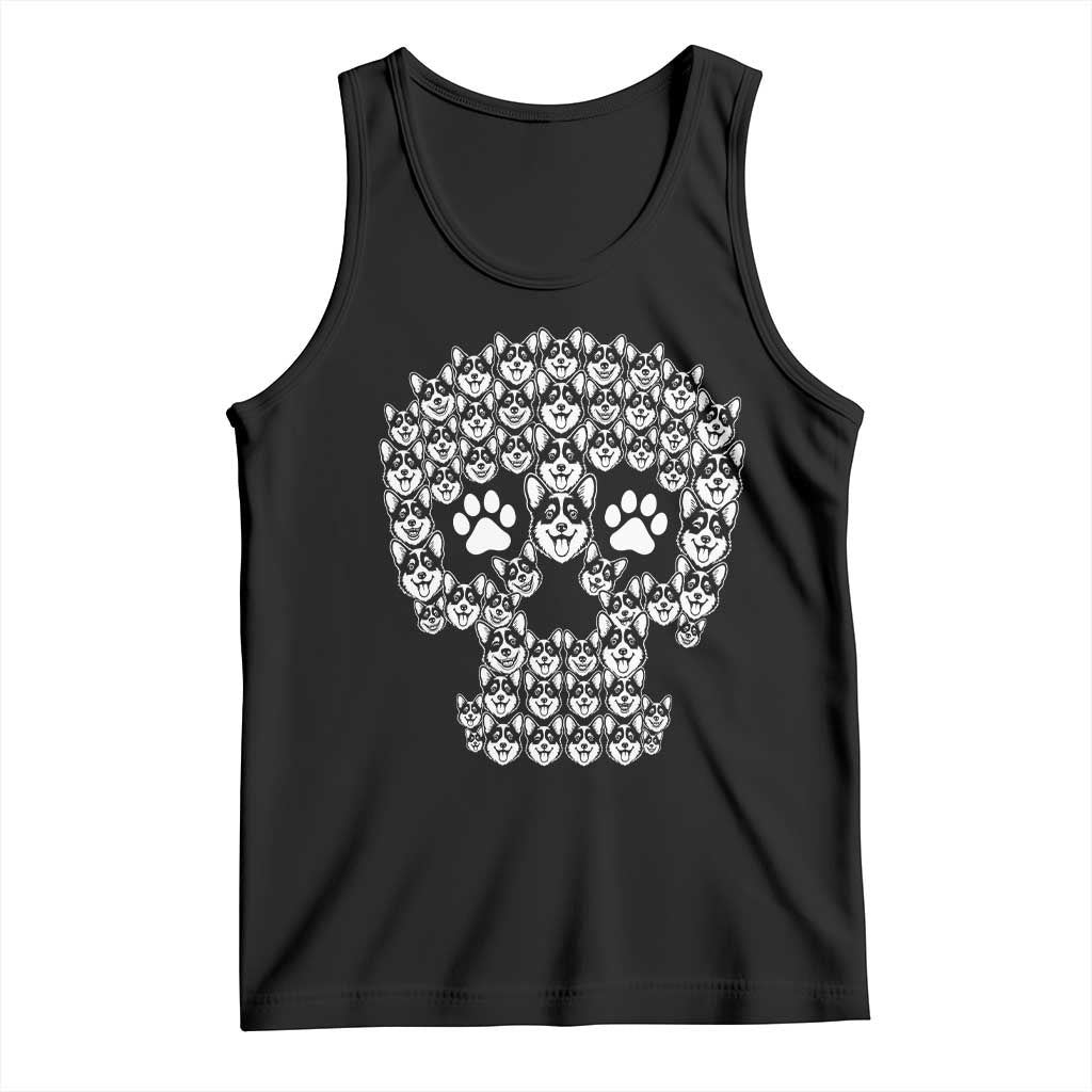 Funny Corgi Skull Halloween Tank Top Dog Lover Spooky Gift