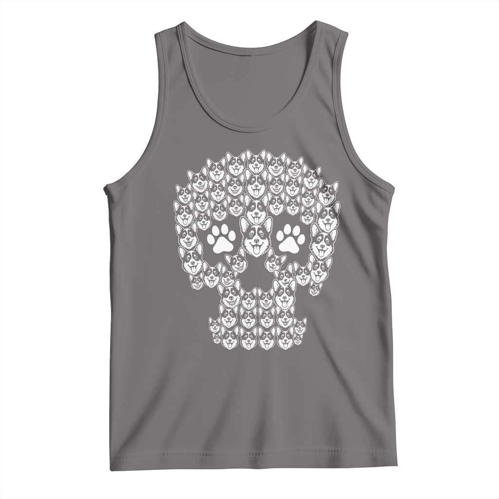 Funny Corgi Skull Halloween Tank Top Dog Lover Spooky Gift