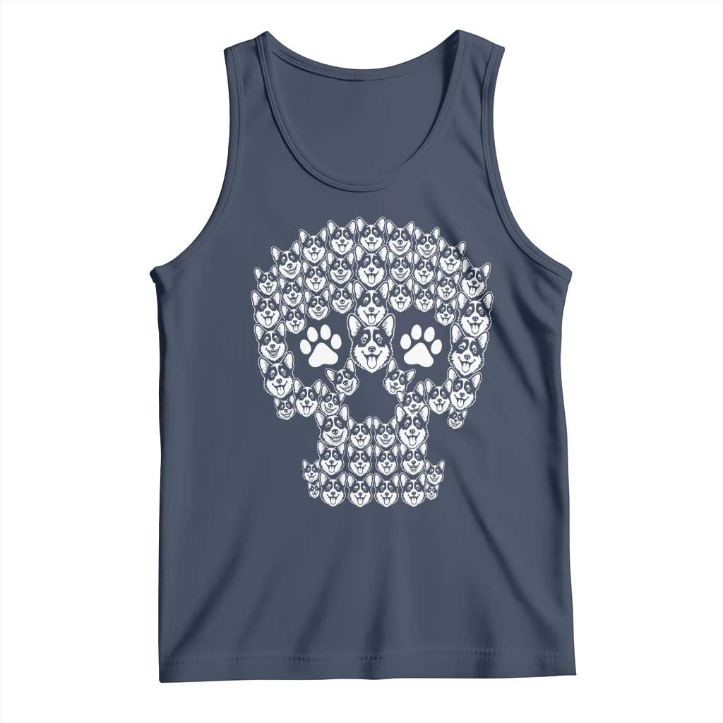 Funny Corgi Skull Halloween Tank Top Dog Lover Spooky Gift