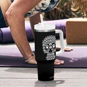 Funny Corgi Skull Halloween Tumbler With Handle Dog Lover Spooky Gift
