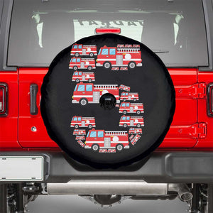 Fire Truck 5th Birthday Spare Tire Cover Firefighter Gift For Five Year Old Kid