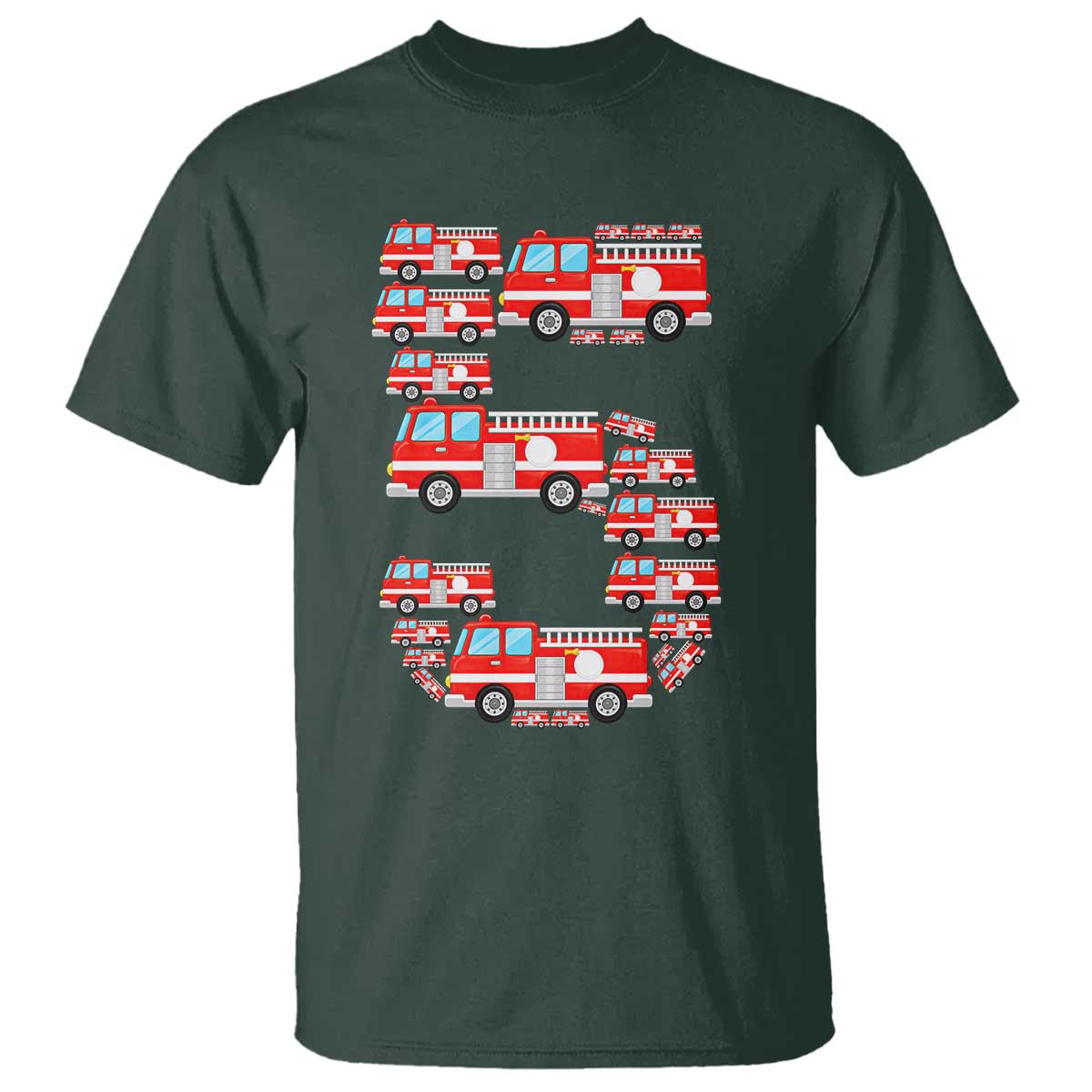 Fire Truck 5th Birthday T Shirt Firefighter Gift For Five Year Old Kid