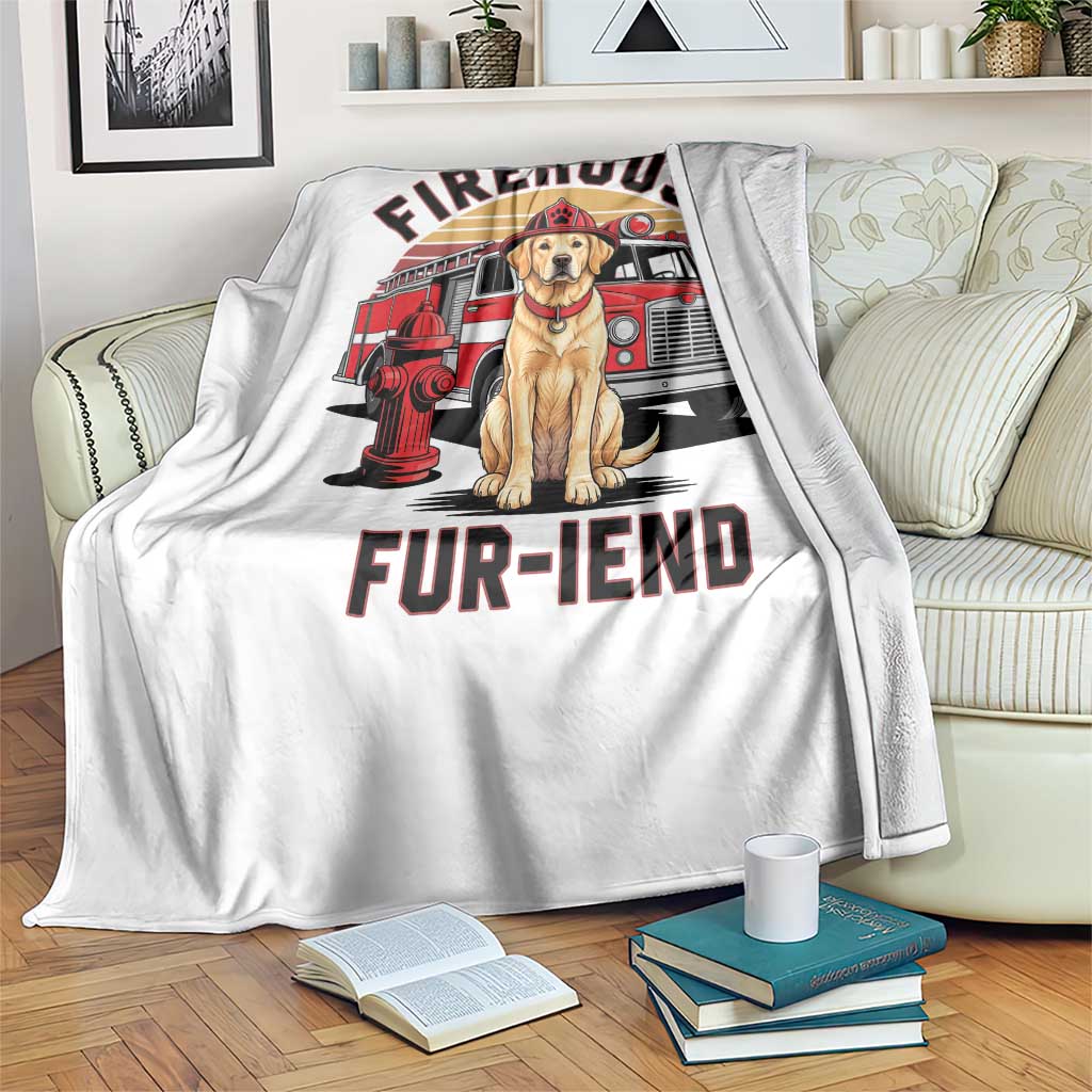 Firehouse Furiend Golden Retriever Firefighter Throw Blanket Fire Engine Rescue Dog Lover Gift