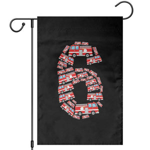 Fire Truck 6th Birthday Garden Flag Firefighter Gift For Six Year Old Kid