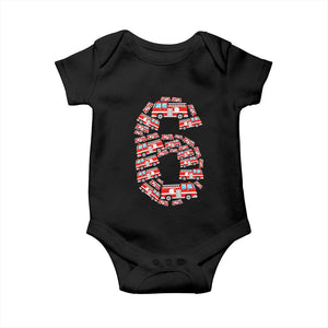 Fire Truck 6th Birthday Baby Onesie Firefighter Gift For Six Year Old Kid