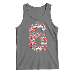 Fire Truck 6th Birthday Tank Top Firefighter Gift For Six Year Old Kid
