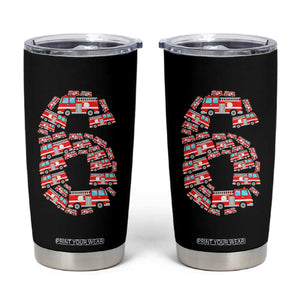 Fire Truck 6th Birthday Tumbler Cup Firefighter Gift For Six Year Old Kid