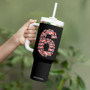 Fire Truck 6th Birthday Tumbler With Handle Firefighter Gift For Six Year Old Kid