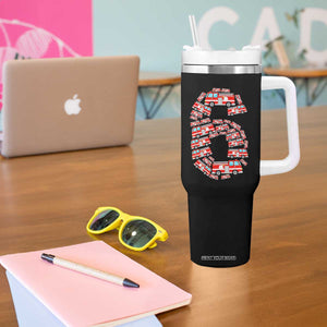 Fire Truck 6th Birthday Tumbler With Handle Firefighter Gift For Six Year Old Kid