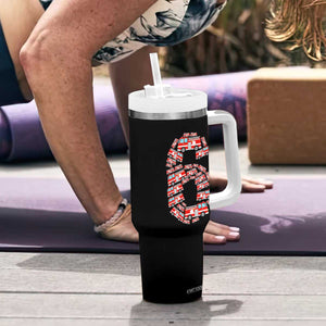 Fire Truck 6th Birthday Tumbler With Handle Firefighter Gift For Six Year Old Kid