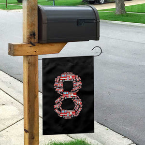 Fire Truck 8th Birthday Garden Flag Firefighter Gift For Eight Year Old Kid