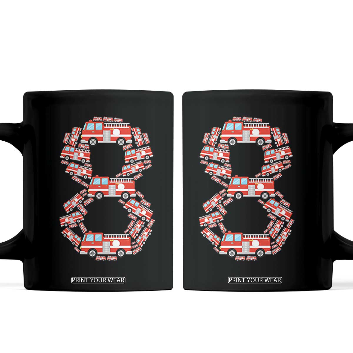 Fire Truck 8th Birthday Coffee Mug Firefighter Gift For Eight Year Old Kid