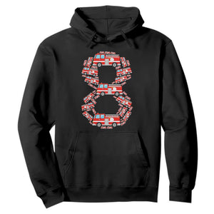 Fire Truck 8th Birthday Hoodie Firefighter Gift For Eight Year Old Kid